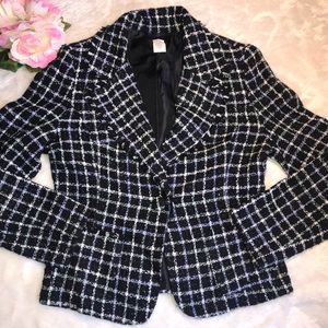 Career Tweed Black Stripped Blazer with Shimmer